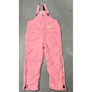 CE Schmidt TBB21BLH Duck Canvas Overalls Girls Youth Medium 10-12 Quilt Pink